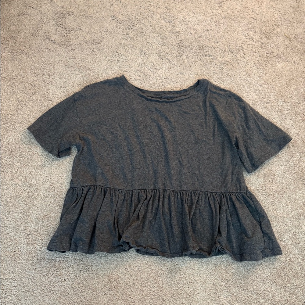 Gray Peplum Top